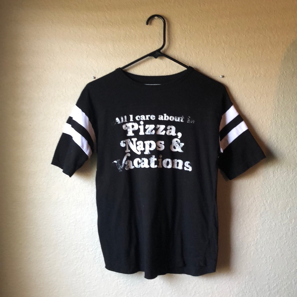 Live Nation Black 3/4 Sleeve Top Juniors Sz S